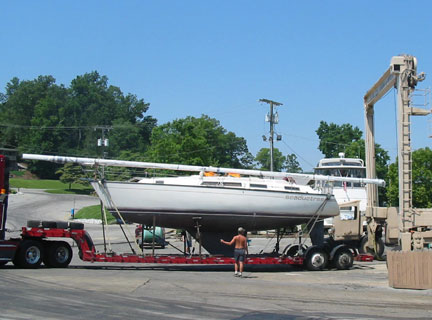 The boat arrives at Island Cove Marina