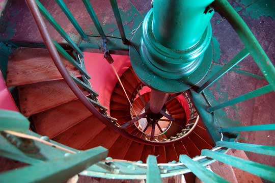 Stairs up the Elbow Cay lighthouse