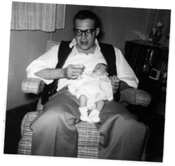 Holding Lori, circa 1962