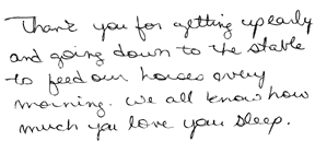 Getting up to feed the animals...